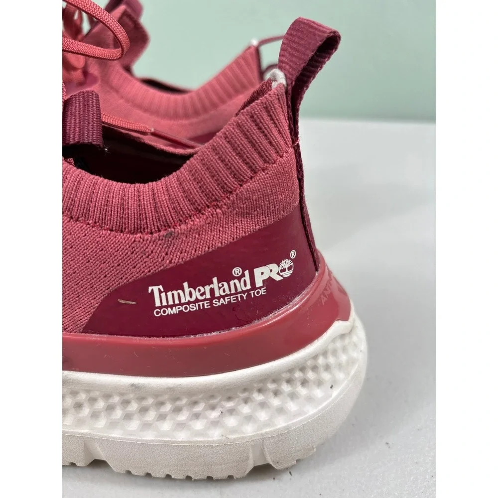 Timberland PRO Burgundy Composite Safety Toe Work Shoes Women's 8M Lightweight‎